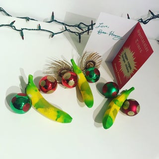 Item #3960 LIZZI BOUGATSOS COCK N BALLS X-MAS ORNAMENTS. LIZZI BOUGATSOS