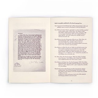 PIERO HELICZER & THE DEAD LANGUAGE PRESS - A BIBLIOGRAPHY