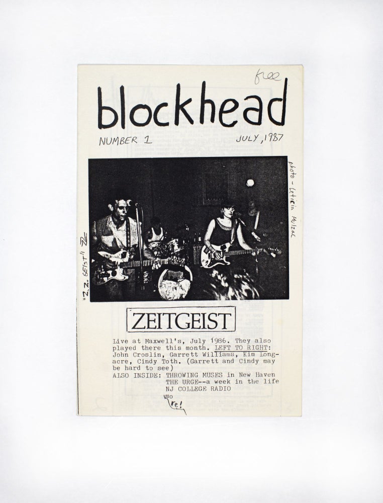 Item #4498 Blockhead Number 1, July 1987. writer and layout Mike Appelstein.