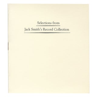 Item #4565 SELECTIONS FROM JACK SMITH'S RECORD COLLECTION. BOO-HOORAY/Jack Smith