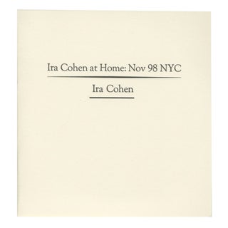 Item #4571 IRA COHEN AT HOME: NOV. 1998 NYC - DVD + PAMPHLET. BOO-HOORAY/Ira Cohen