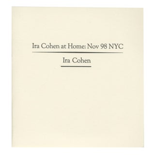 Item #4571 IRA COHEN AT HOME: NOV. 1998 NYC - DVD + PAMPHLET. BOO-HOORAY/Ira Cohen
