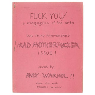 [Andy Warhol] Fuck You: A Magazine of the Arts Vol. 5, No. 8