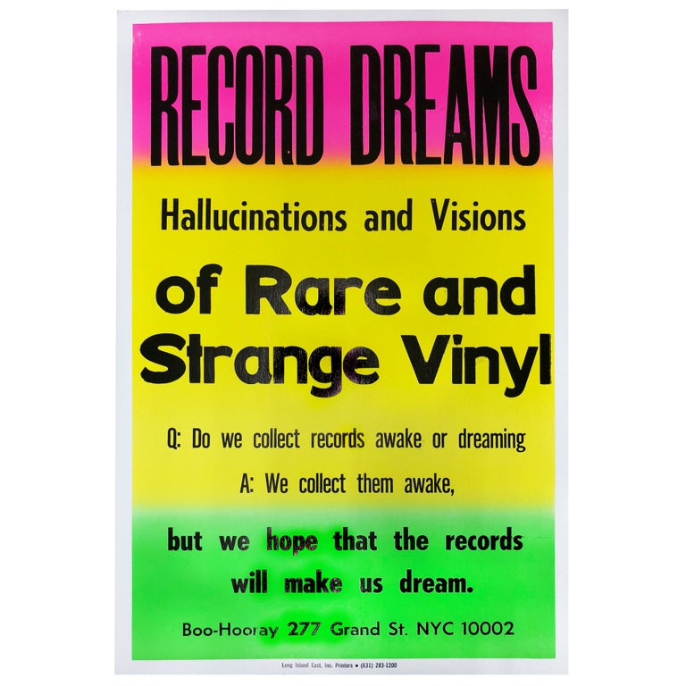 Item #4634 Record Dreams Poster. Boo-Hooray.