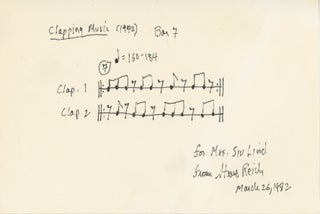 [Steve Reich] Manuscript Score and Inscribed Photograph