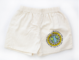 Item #4798 Invitation to the Third Party of Life [Silkscreened Shorts]. Keith Haring