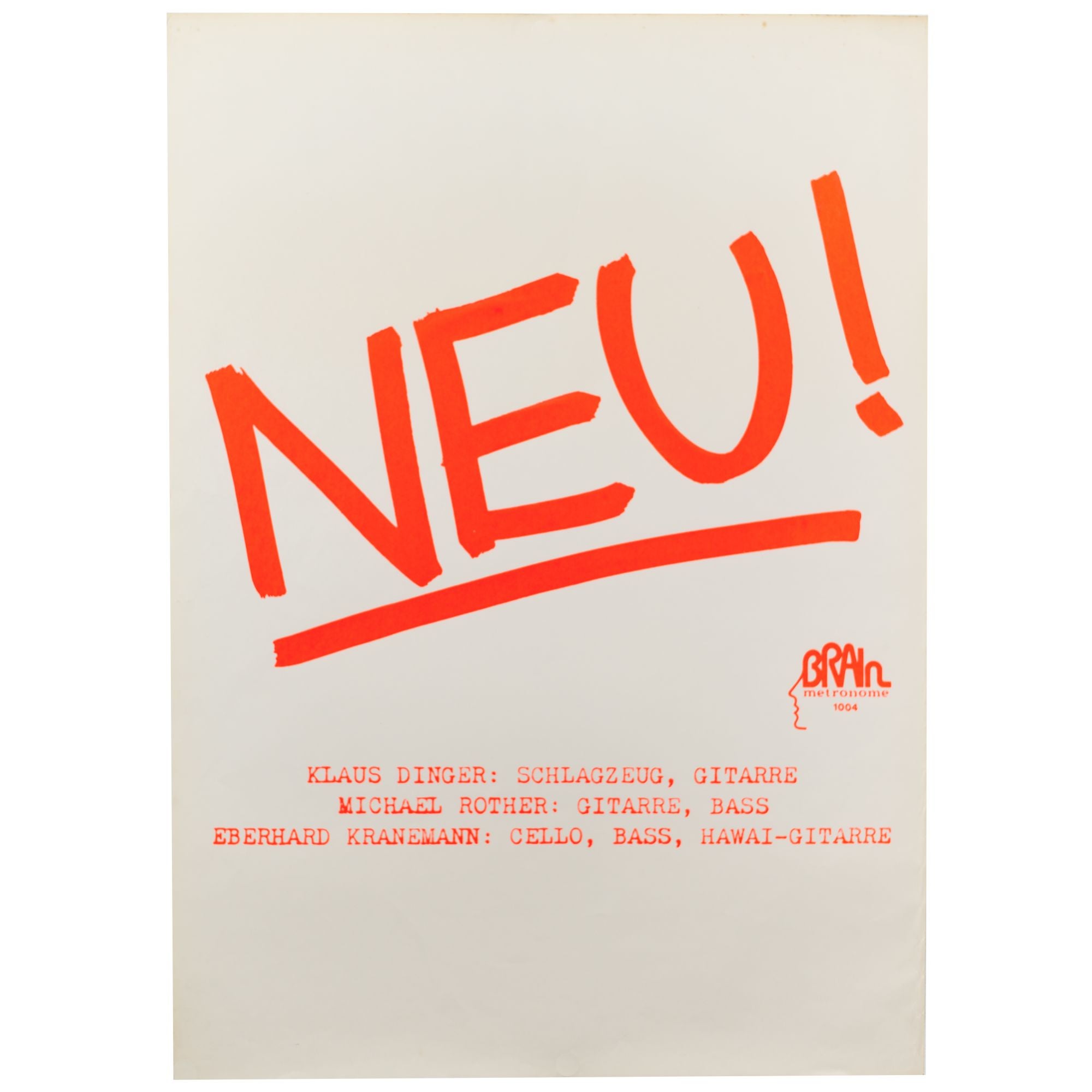 NEU! Poster for the first NEU! LP | Klaus Dinger