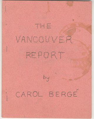 Item #4973 Vancouver Report. Carol Berge