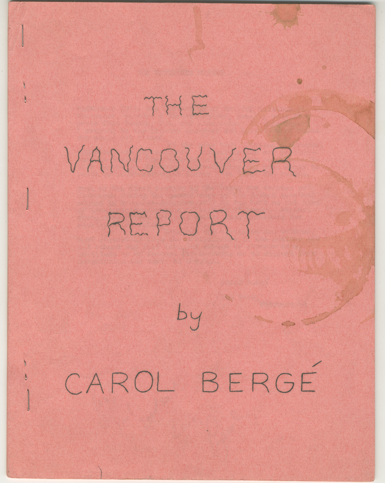 Item #4973 Vancouver Report. Carol Berge.