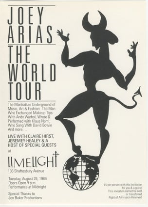 Limelight Presents Joey Arias - The World Tour fold-out flyer