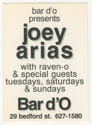 Joey Arias Bar d’O Mini Handbill