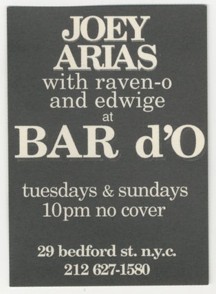 Joey Arias Bar d’O Mini Handbill
