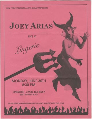 Item #5011 Joey Arias Live at Lingerie Flyer