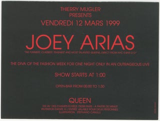 Thierry Mugler Presents Joey Arias Invitation