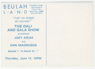 The Dali & Gala Show starring Joey Arias & Ann Magnuson Handbill