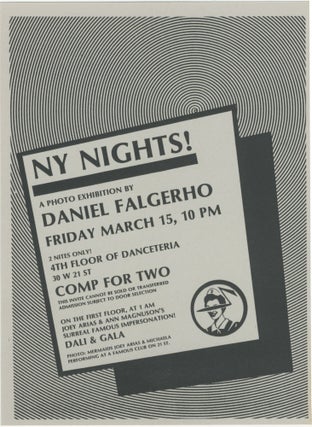 Item #5021 NY Nights! Danceteria Photo Exhibition Handbill. Daniel Falgerho