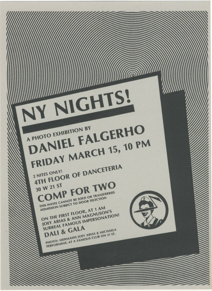 Item #5021 NY Nights! Danceteria Photo Exhibition Handbill. Daniel Falgerho.