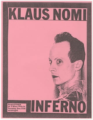 Item #5025 Klaus Nomi Inferno Flyer. Klaus Nomi