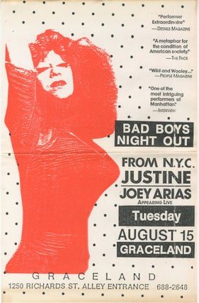 Item #5032 Bad Boys Night Out: Justine / Joey Arias Appearing Live at Graceland, August 15, 1989