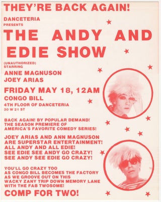 Item #5033 The Andy and Edie Show: They're Back Again! Danceteria Handbill