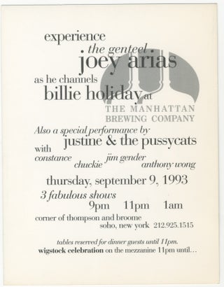 Experience the Genteel Joey Arias as he Channels Billie Holiday handbill