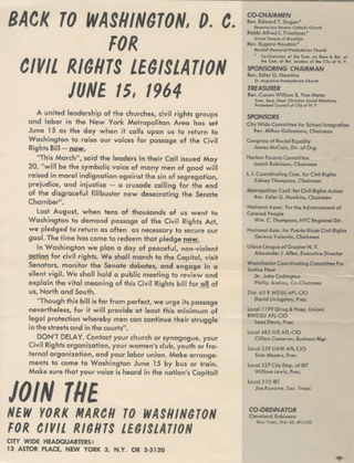 Item #5057 “Back To Washington, D.C. For Civil Rights Legislation” Flyer