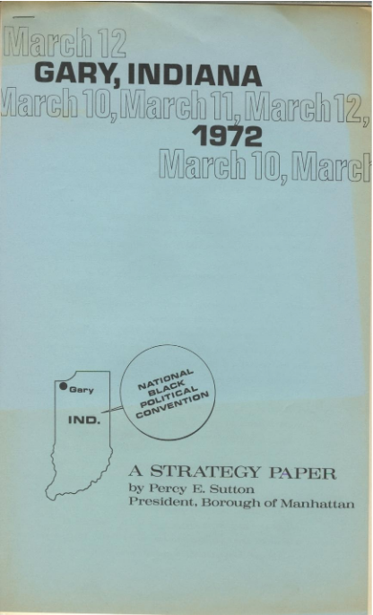Item #5067 “National Black Political Convention: A Strategy Paper”. Percy E. Sutton.