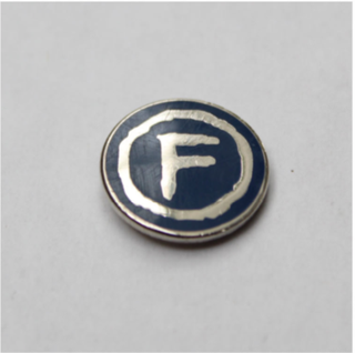 Item #5149 Factory “F” pin. FAC 2.28. Factory Too