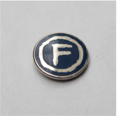 Item #5149 Factory “F” pin. FAC 2.28. Factory Too.