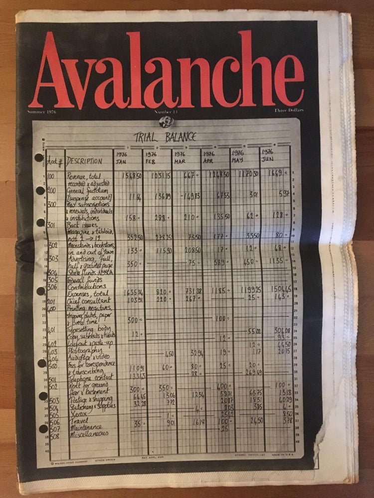 Item #5223 Avalanche, no. 13, Summer 1976. ed Liza Bear.