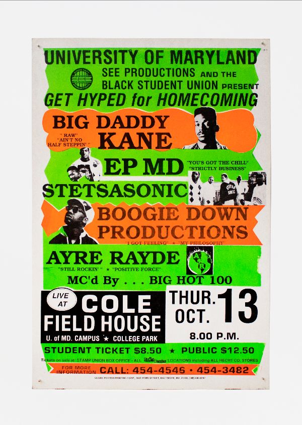 Item #5237 Big Daddy Kane, EPMD, Stetsasonic, Boogie Down Productions at University of Maryland. EPMD Big Daddy Kane, Boogie Down Productions, Stetsasonic.
