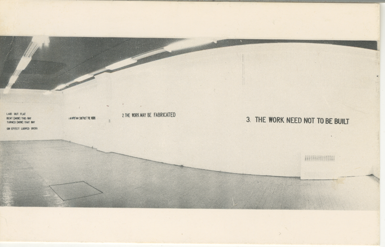 Item #5242 Nova Scotia College of Art & Design Summer 1979 postcard. Gary Wilson Lawrence Weiner.