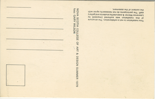 Nova Scotia College of Art & Design Summer 1979 postcard