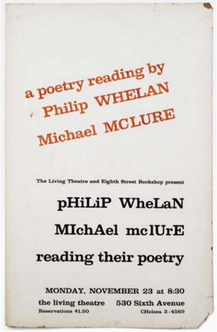 Item #5265 Poetry Reading by Philip Whelan and Michael Mclure [sic]