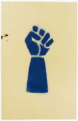 Item #5273 Raised Fist [Blue]. Unknown artist