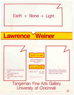 Item #5294 Earth + Stone + Light. Lawrence Weiner.