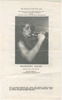Item #5334 The Festival of the New Arts: Diamanda Galás. Diamanda Galas