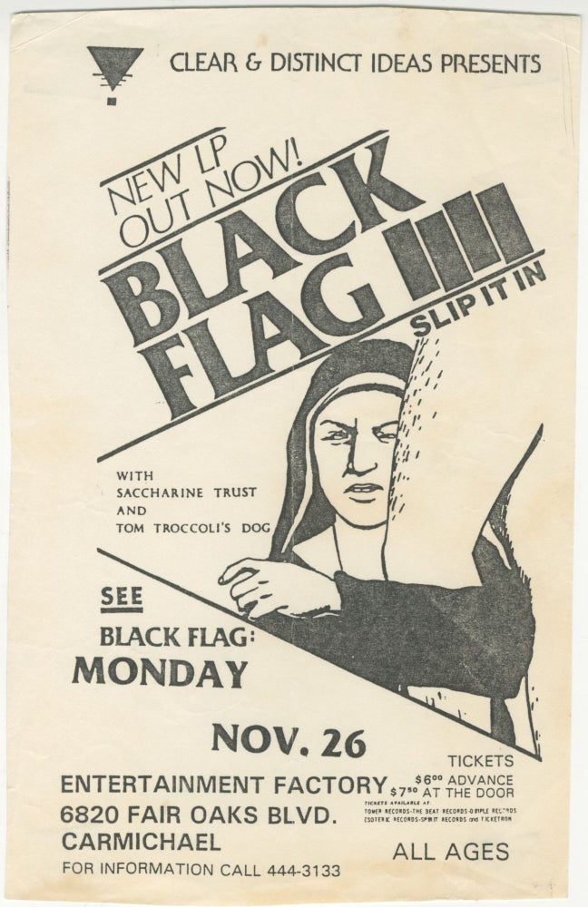 Item #5384 [Raymond Pettibon] Black Flag with Saccharine Trust and Tom Troccoli’s Dog. Raymond Pettibon.