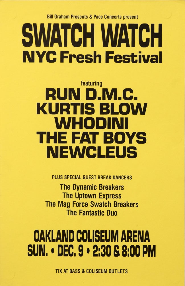 Item #5396 Run D.M.C., Kurtis Blow, Whodini, The Fat Boys, Newcleus at Oakland Coliseum Arena. Kurtis Blow Run D. M. C., Newcleus, The Fat Boys, Whodini.