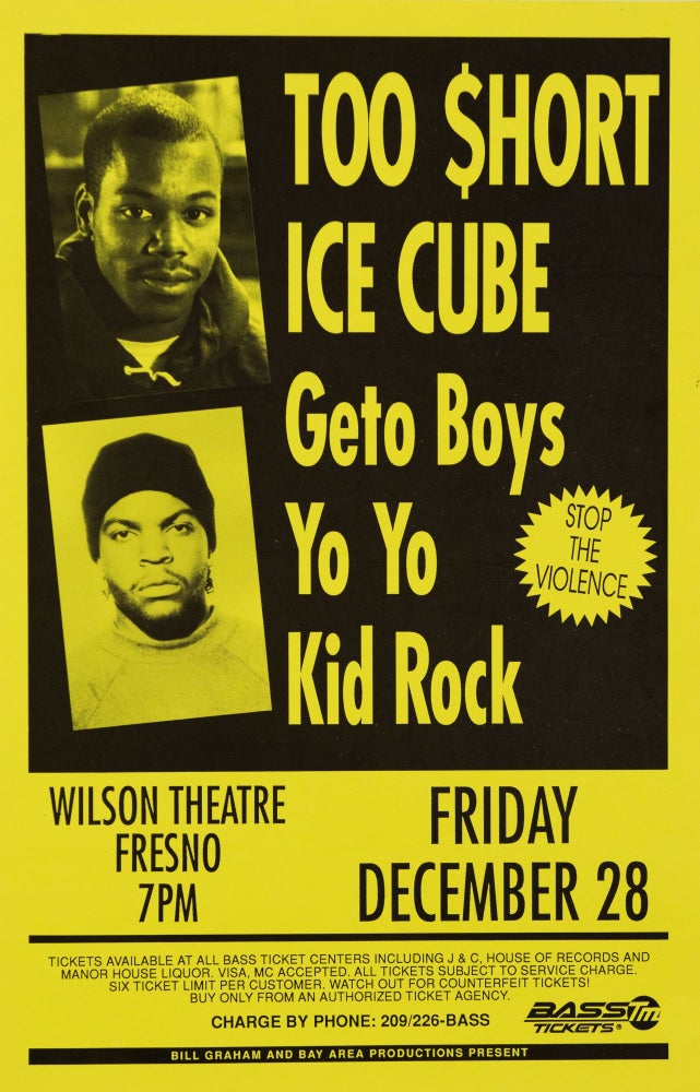 Item #5398 Too $hort, Ice Cube, Ghetto Boys, Yo Yo, Kid Rock at Wilson Theatre. Ice Cube Too $hort, Kid Rock, Yo Yo, Ghetto Boys.