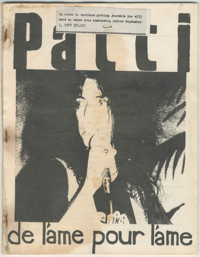 Item #5416 Patti: de láme pour láme nos. 5 and 6. Patti Smith.