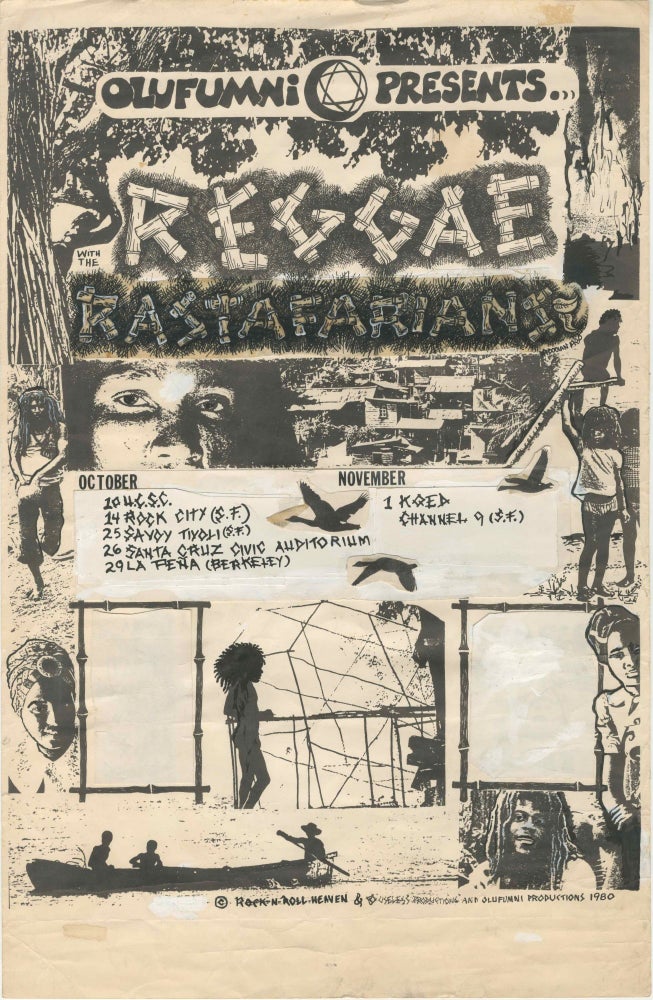 Item #5421 [Original Paste-Up] Reggae with the Rastafarians Calendar of Events