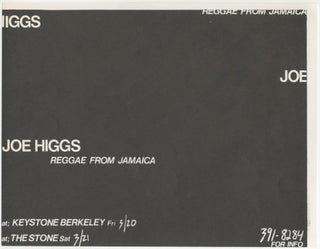Item #5422 Joe Higgs at Keystone Berkeley and the Stone. Joe Higgs