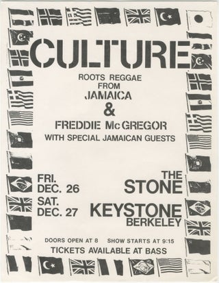 Item #5428 Culture and Freddie McGregor at The Stone and Keystone Berkeley. Culture, Freddie...