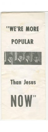 Item #5446 [The Beatles] "We’re More Popular Than Jesus Now"