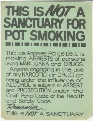 Item #5461 This Is NOT a Sanctuary for Pot Smoking