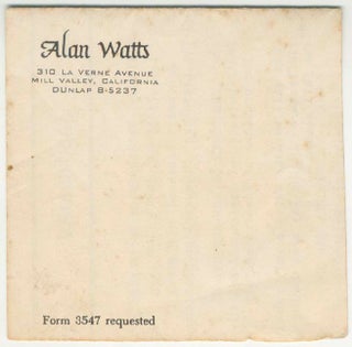 Alan Watts in California [handbill]