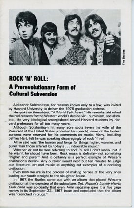 Item #5488 Rock ‘n’ Roll: A Prerevolutionary Form of Cultural Subversion