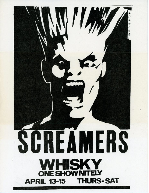 Item #5604 Screamers at the Whisky: One Show Nightly April 13-15. Gary Panter.