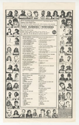 Item #5619 The Second Almost Annual Bay Area Musical Dog Awards - 1980 Dummies Nominees Ballot